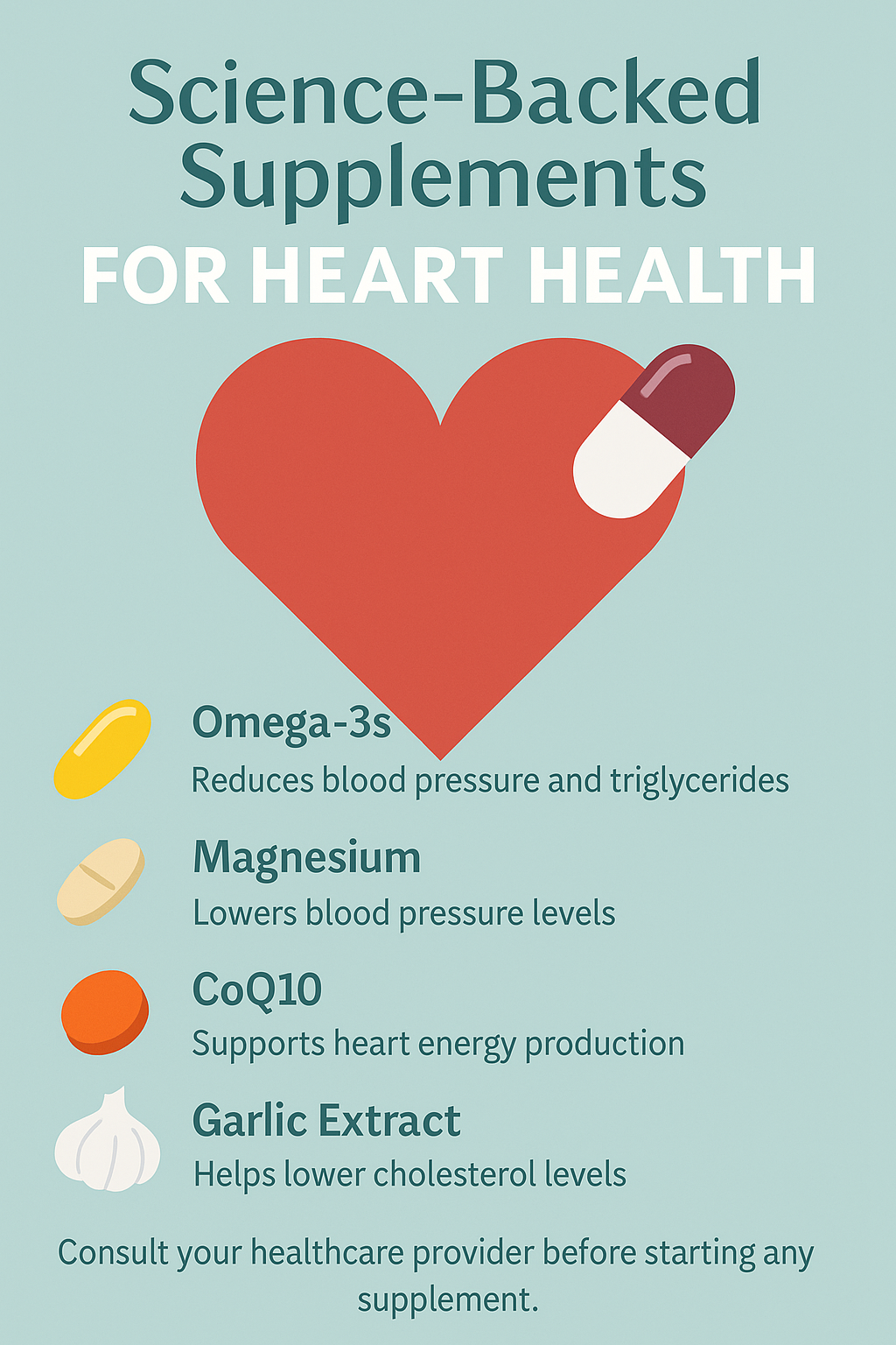 Science-Backed Supplements to Support Heart Health ✨🩵