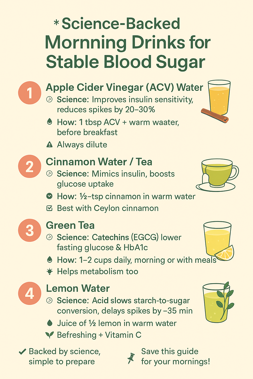 5 Science-Backed Morning Drinks to Balance Blood Sugar