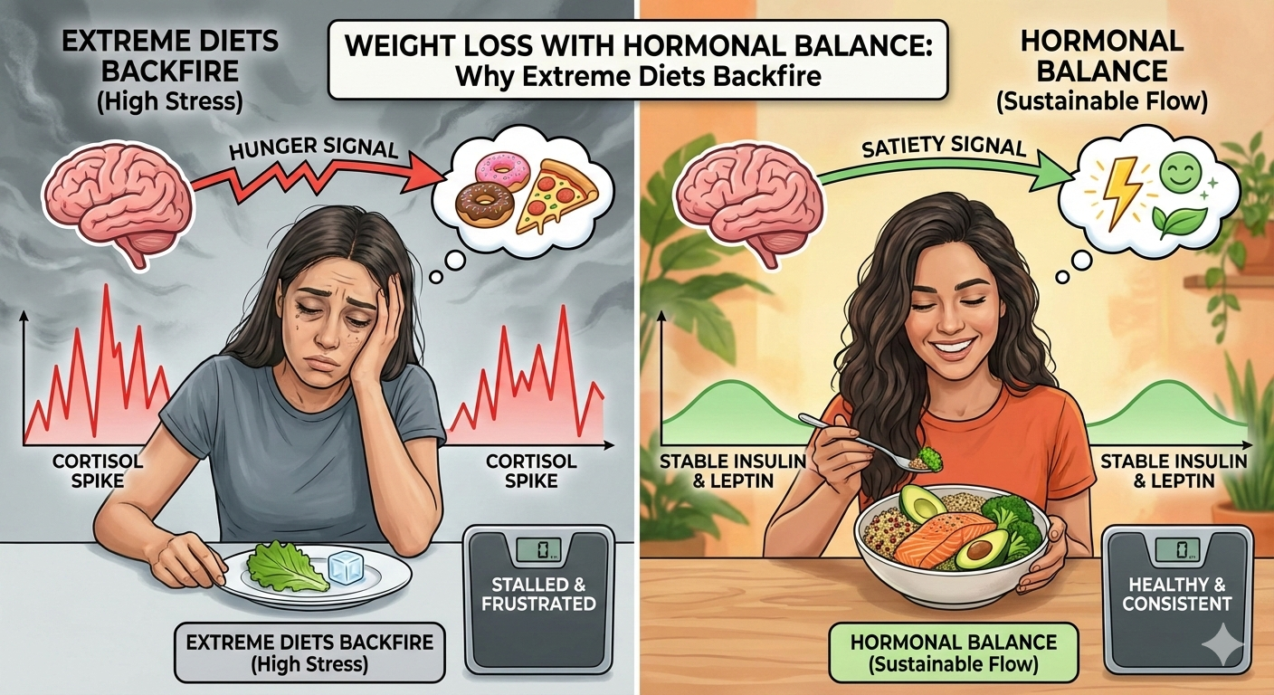 Weight Loss with Hormonal Balance: Why Extreme Diets Backfire