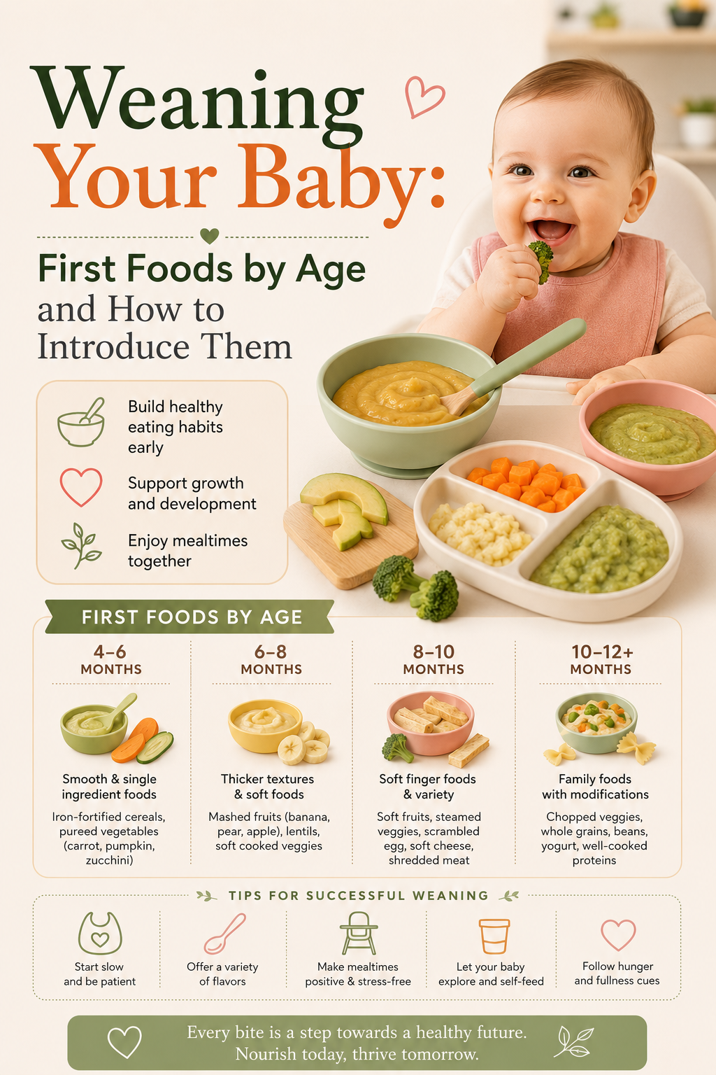 Weaning Your Baby: First Foods by Age and How to Introduce Them