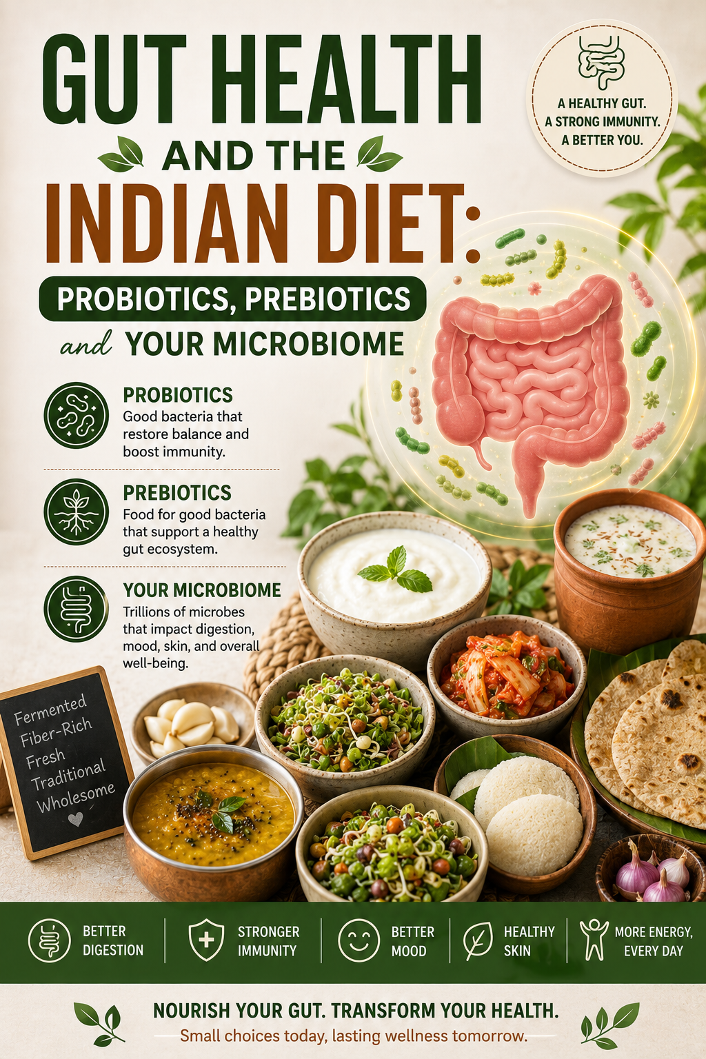 Indian fermented foods β dahi idli dosa chaas β gut microbiome health through traditional Indian diet, gut health