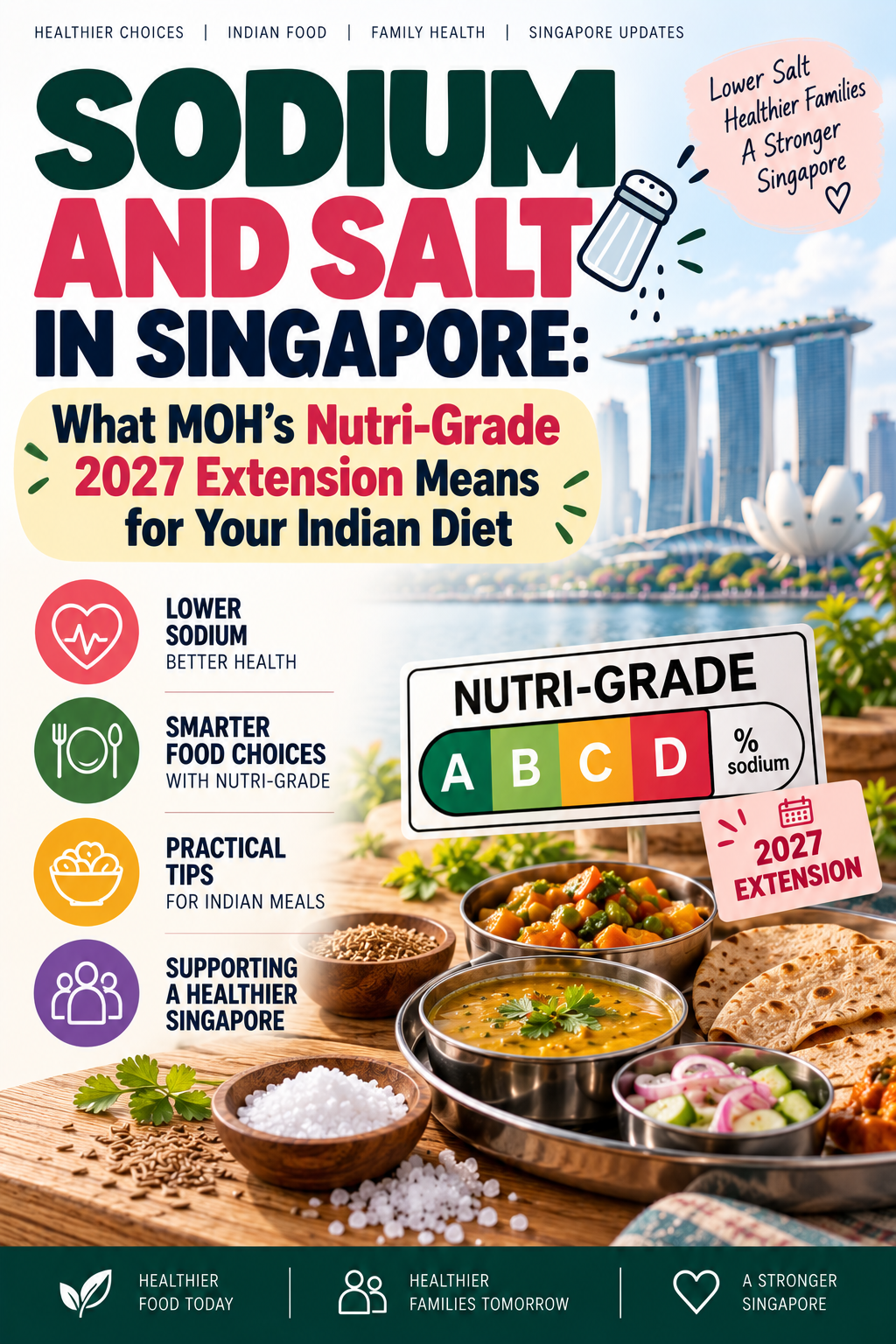 Sodium and Salt in Singapore: What MOH’s Nutri-Grade 2027 Extension Means for Your Indian Diet